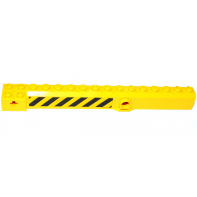 yellow crane arm outside wide with pin hole at mid-point with black and yellow danger stripes pattern between holes on both sides stickers - set 60109