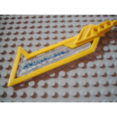 technic figure accessory blade with trans-clear center with blue electricity pattern sticker - set 8103