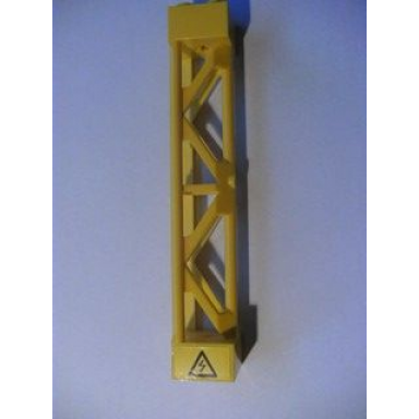 yellow support 2 x 2 x 10 girder triangular vertical - type 3 - 3 posts 2 sections with electricity danger sign pattern left sticker - set 7633