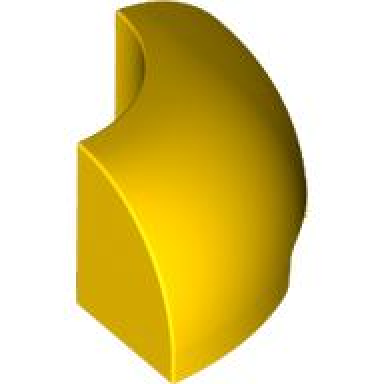 yellow brick round corner 2 x 2 without studs