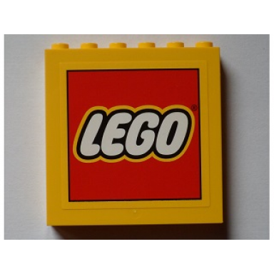 yellow panel 1 x 6 x 5 with lego logo with yellow border pattern sticker - set 60097