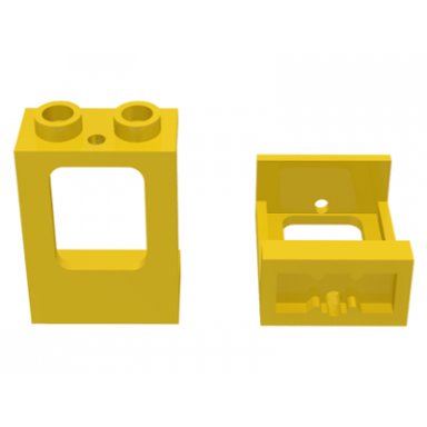 yellow window 1 x 2 x 2 plane single hole top and bottom for glass