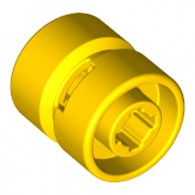 yellow wheel 11mm d x 12mm hole notched for wheels holder pin