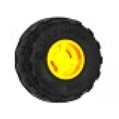 yellow wheel 11mm d x 12mm hole notched for wheels holder pin with black tire 24 x 12 r balloon 6014b 56890