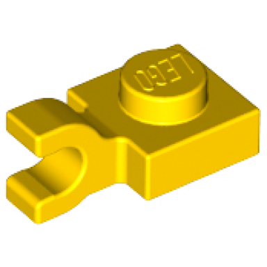 yellow plate modified 1 x 1 with u clip horizontal grip