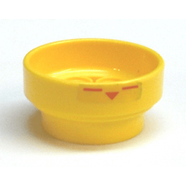 yellow wheel 31mm d x 15mm technic with red triangle and lines pattern on both sides stickers - sets 7660 7877