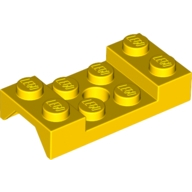 yellow vehicle mudguard 2 x 4 with arch studded with hole