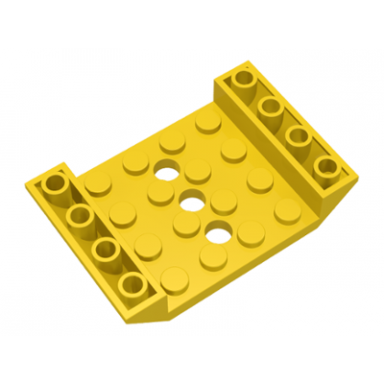 yellow slope inverted 45 6 x 4 double with 4 x 4 cutout and 3 holes