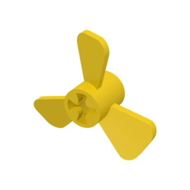 yellow propeller 3 blade 3 diameter with axle hole