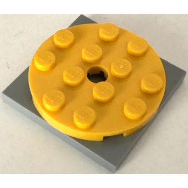 yellow turntable 4 x 4 x 2 3 with light bluish gray square base free-spinning 60474 61485