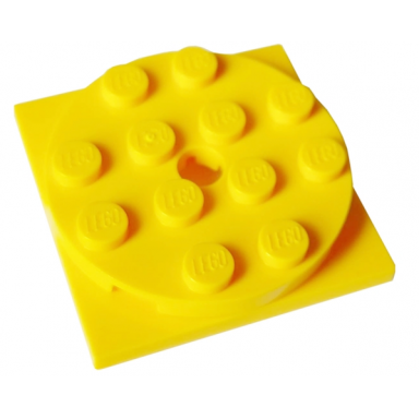 yellow turntable 4 x 4 x 2 3 with yellow square base free-spinning 60474 61485