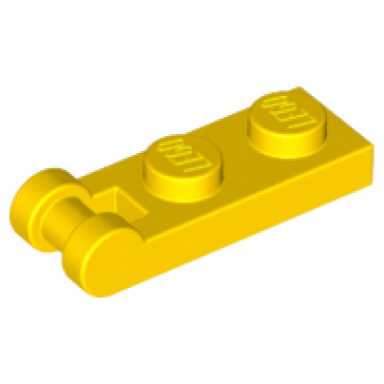 yellow plate modified 1 x 2 with bar handle on end