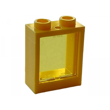 yellow window 1 x 2 x 2 flat front with trans-yellow glass 60592 60601