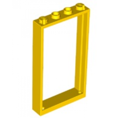 yellow door frame 1 x 4 x 6 with 2 holes on top and bottom