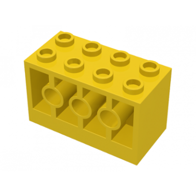 yellow brick modified 2 x 4 x 2 with holes on sides