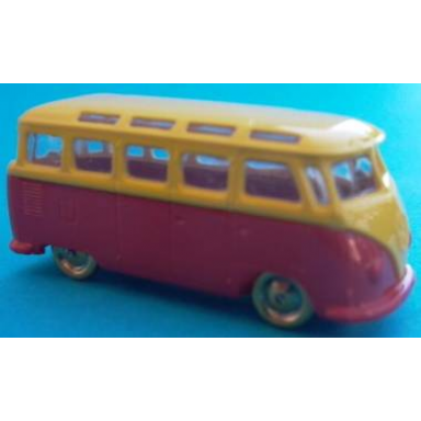 yellow ho scale vw minibus with red base