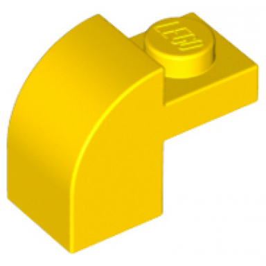 yellow slope curved 2 x 1 x 1 1 3 with recessed stud