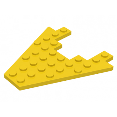 yellow wedge plate 8 x 8 with 3 x 4 cutout