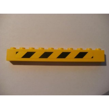 yellow brick 1 x 10 with black and yellow danger stripes pattern right sticker - set 7633