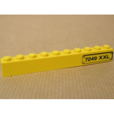 yellow brick 1 x 10 with 7249 xxl pattern right sticker - set 7249