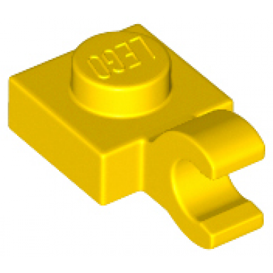 yellow plate modified 1 x 1 with open o clip horizontal grip