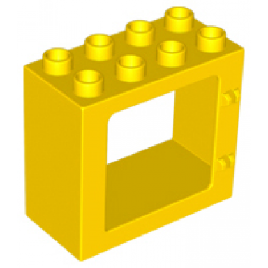 yellow duplo door window frame 2 x 4 x 3 flat front surface completely open back