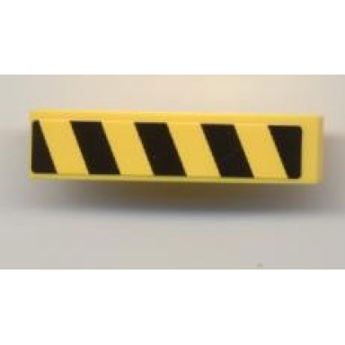 yellow slope curved 4 x 1 with black and yellow danger stripes pattern left sticker - set 7968