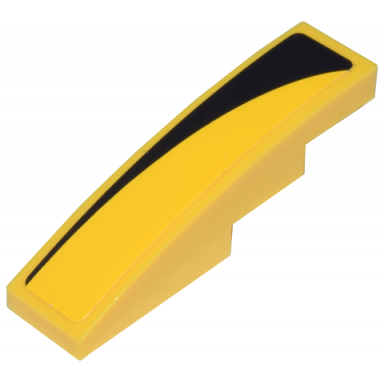 yellow slope curved 4 x 1 with black hood contour pattern model left side sticker - sets 8159 8160