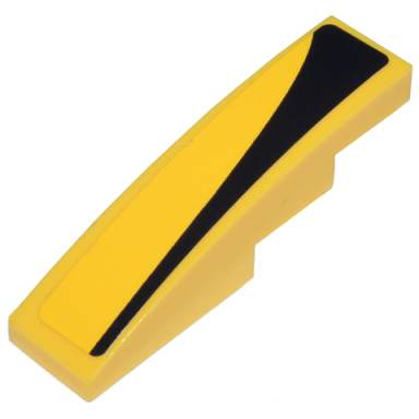 yellow slope curved 4 x 1 with black hood contour pattern model right side sticker - sets 8159 8160