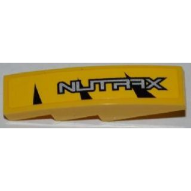 yellow slope curved 4 x 1 with silver nutrax pattern model left side sticker - set 8228