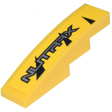 yellow slope curved 4 x 1 with silver nutrax pattern model right side sticker - set 8228