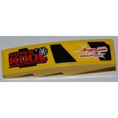 yellow slope curved 4 x 1 with super kool aircondition and go fox pattern model left side sticker - set 8228