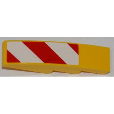 yellow slope curved 4 x 1 with large red and white danger stripes pattern small red corners model right side sticker - set 7746