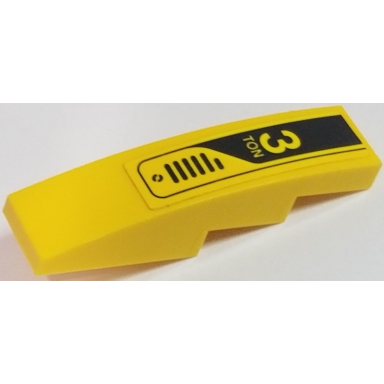 yellow slope curved 4 x 1 with 3 ton and metal vents pattern model left side sticker - set 60122