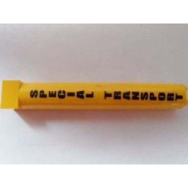 yellow support 2 x 2 x 11 solid pillar with black special transport pattern sticker - set 7249