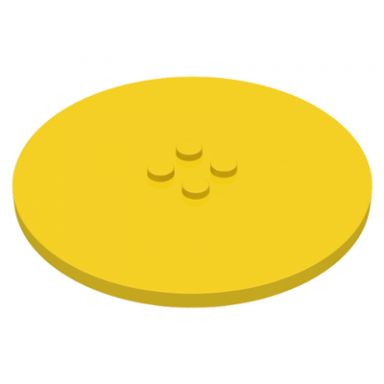 yellow tile round 8 x 8 with 4 studs in center