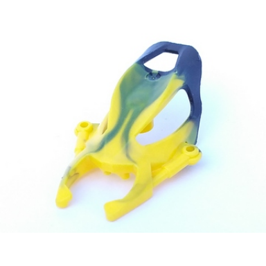 yellow bionicle mask mohtrek with marbled black pattern