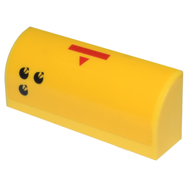 yellow slope curved 1 x 4 x 1 1 3 with red bar and triangle 3 black sw rebel logos pattern sticker - sets 7660 7877