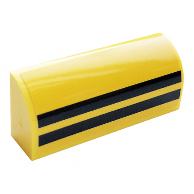 yellow slope curved 1 x 4 x 1 1 3 with 2 black stripes pattern sticker - set 60306