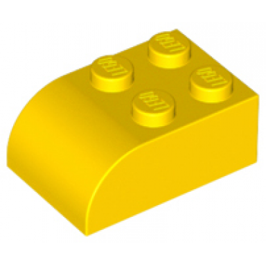 yellow slope curved 3 x 2 with 4 studs