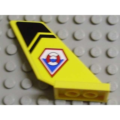 yellow tail shuttle with coast guard logo and black chevron pattern on both sides stickers - set 7044