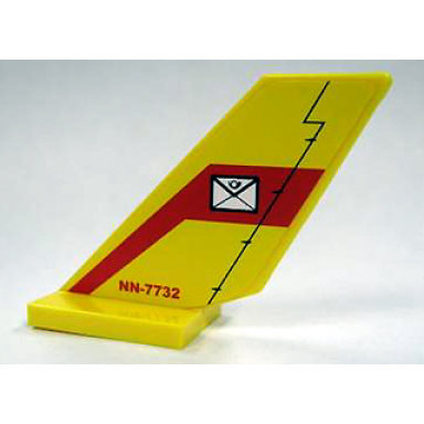 yellow tail shuttle with mail envelope and nn-7732 pattern on both sides stickers - set 7732