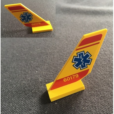 yellow tail shuttle with emt star of life red stripes 60179 pattern on both sides stickers - set 60179