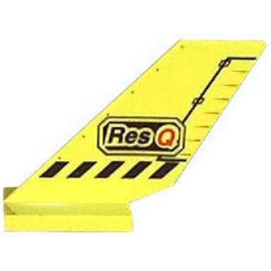 yellow tail shuttle with res-q and black lines pattern