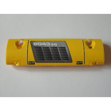 yellow technic panel curved 11 x 3 with grille and white 8043ag pattern model right sticker - set 8043