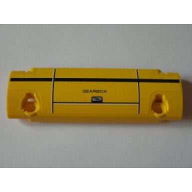 yellow technic panel curved 11 x 3 with panels and black gearbox pattern sticker - set 8043