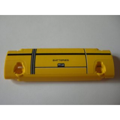 yellow technic panel curved 11 x 3 with panels and black batteries pattern sticker - set 8043
