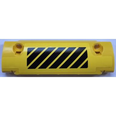 yellow technic panel curved 11 x 3 with black and yellow danger stripes pattern model right side sticker - set 42030