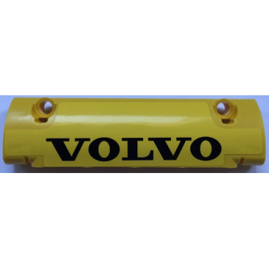 yellow technic panel curved 11 x 3 with black volvo pattern sticker - set 42030
