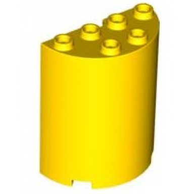 yellow cylinder half 2 x 4 x 4